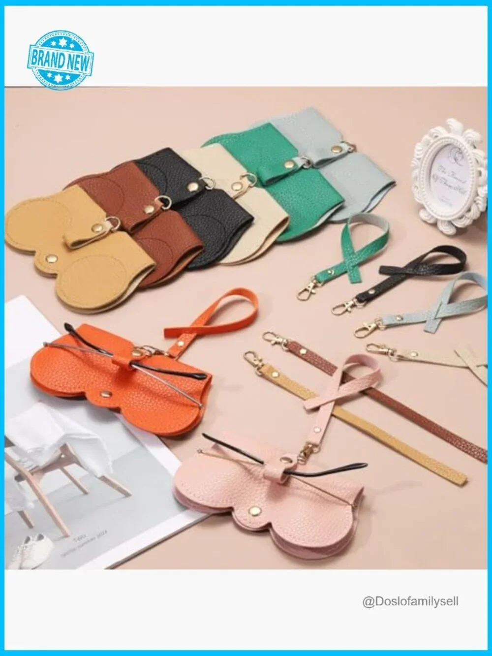PU Leather Glasses Case Portable Wrist Strap Minimal Travel Accessory Holder